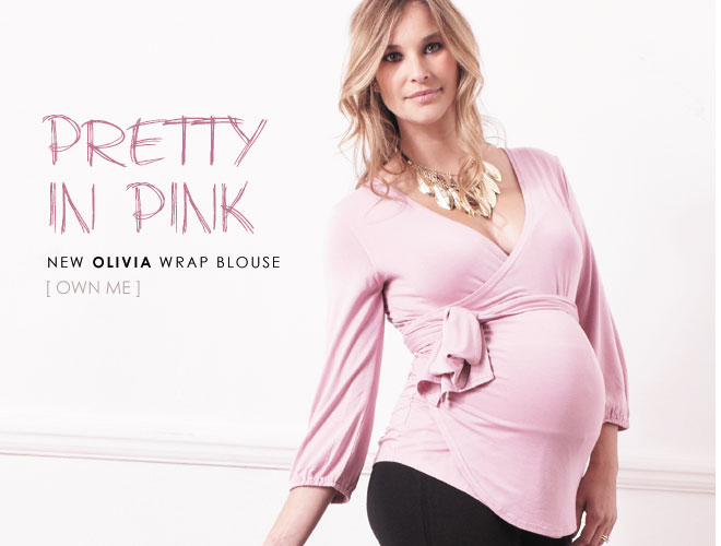 New Olivia Wrap Blouse - Strikingly chic blouse adds a romantic accent to your pregnancy wardrobe