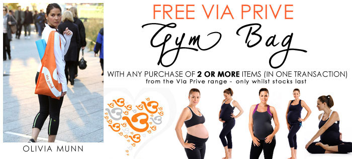 FREE Via Prive gym bag with any purchase of 2 or more items from the range - whilst stocks last