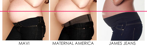 compare belly buttons!  nearly all our jeans are photographed on real pregnant women.  if you compare belly buttons then you can see where they will sit on your body and how low they sit at the back.  if you are not used to low waisted hipster styles then choose the jeans with the all round belly bands