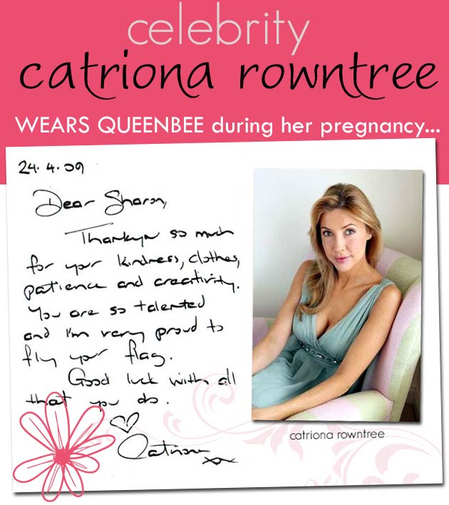 celebrity catriona rowntree wears queen bee maternity during her pregnancy!