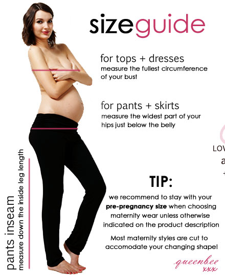 queen bee maternity pregnancy size guide