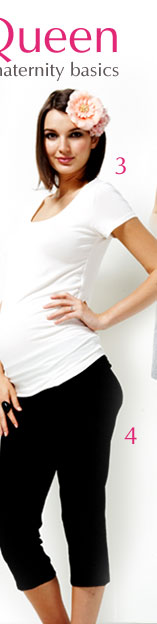basic maternity tee + libertine yoga capris
