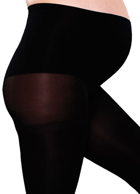 Maternity Compression Footless Tights in Black by Preggers