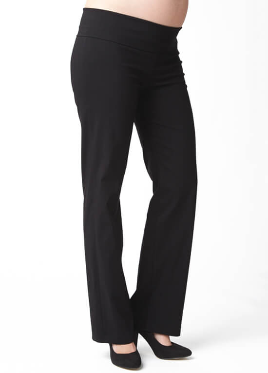 Black Classic Straight Leg Maternity Work Pants by Ripe Maternity