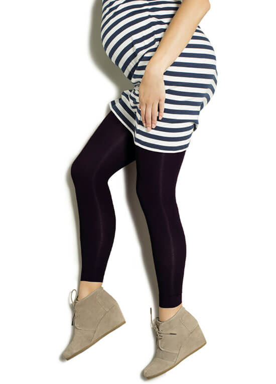 Maternity Light Gradient Compression Leggings in Eggplant by Preggers