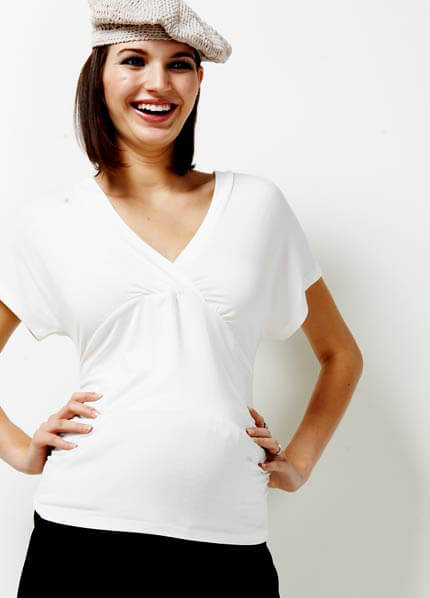 TRI-T-006 - Trimester Enduring Life V-Neck Top - 2 colours :  maternity fashion maternity tops queen bee maternity maternity wear