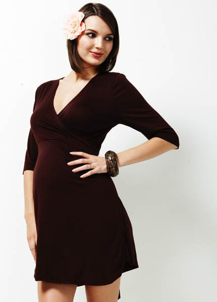 TRI-D-006 - Trimester Enchanted Jersey Wrap Dress - 2 colours :  breastfeeding clothes maternity clothes maternity clothing maternity