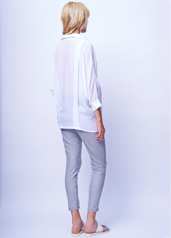 Oversize Maternity Blouse in White by Maternal America 
