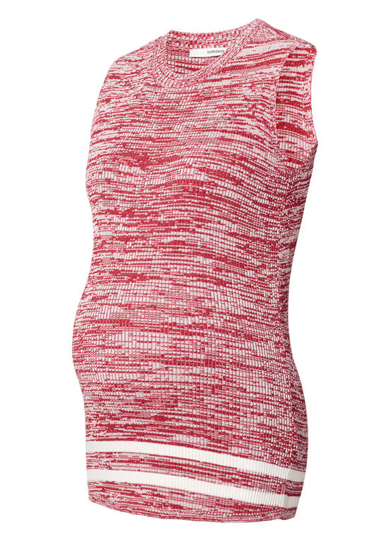 Shay Sleeveless Knit Maternity Top in Red by Supermom