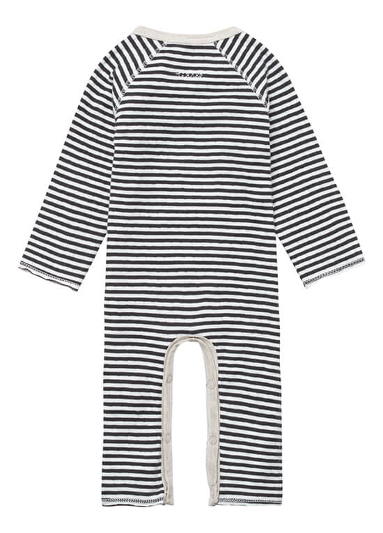 Ammon Striped Playsuit in Charcoal Stripes by Noppies Baby