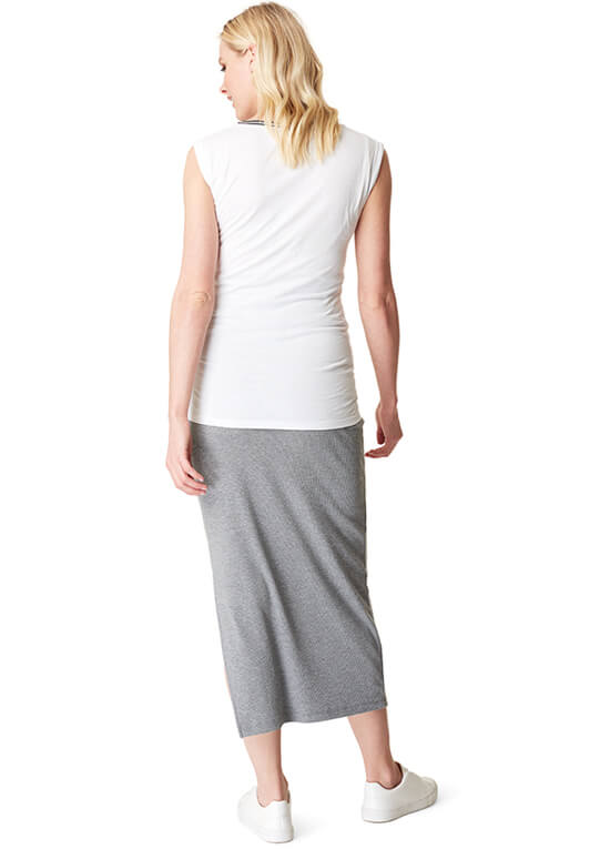 Grey Side Split Maxi Maternity Skirt by Supermom