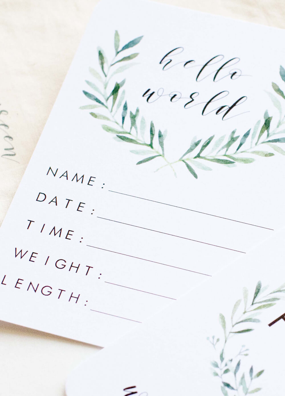 Unisex Baby Milestone Cards in Evergreen Design by Blossom & Pear