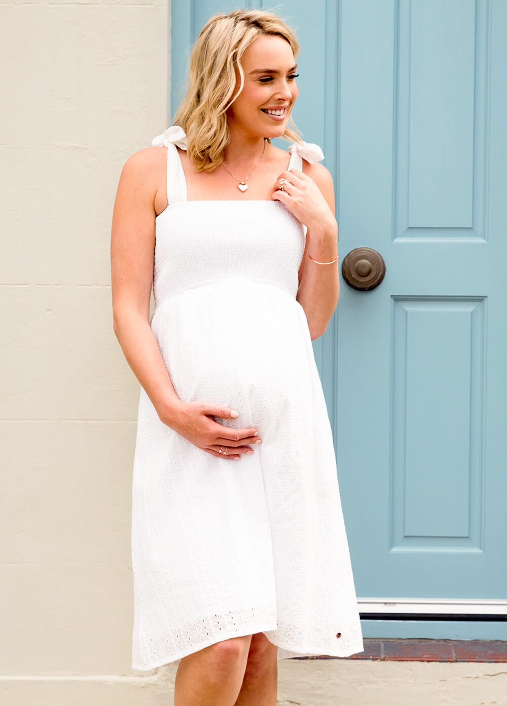 Floressa - Carey Broderie Maternity Nursing Dress | Queen Bee