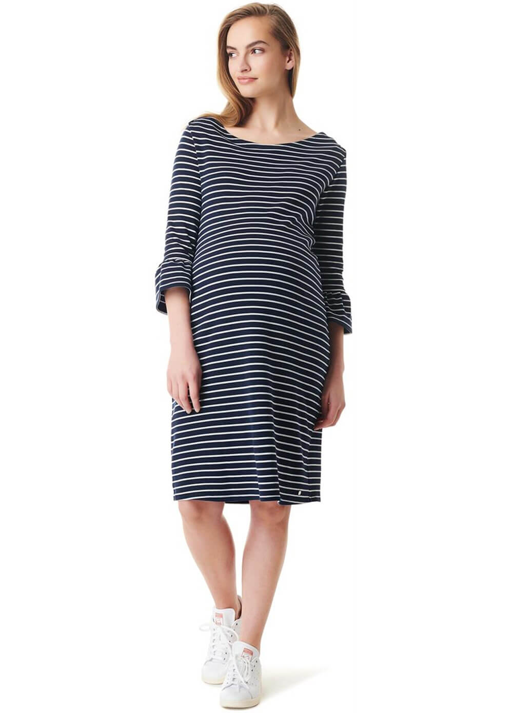 Organic Cotton Fluted Sleeves Maternity Dress by Esprit