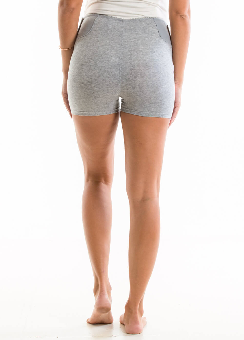 Tiana Adjustable Pregnancy Support Shorts in Grey by Queen Bee