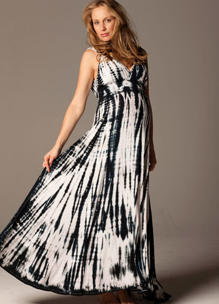 Fillyboo - Tie-Dye Maxi Goddess Dress in Licorice :  designer maternity dresses maternity fashion pregnancy clothing maternity dresses