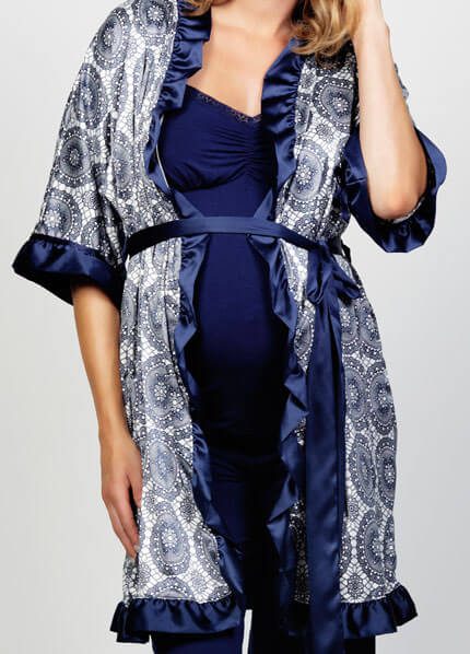 Cake Lingerie - Blue Berry Torte Pregnancy Robe :  maternity sleepwear maternity clothing maternity pregnancy clothing