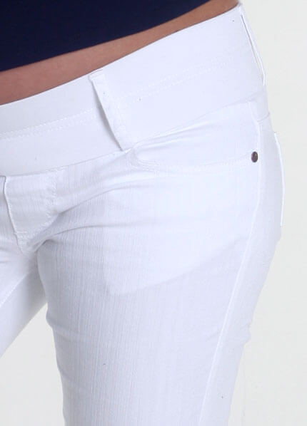 White Skinny Ankle Maternity Jeans by Maternal America
