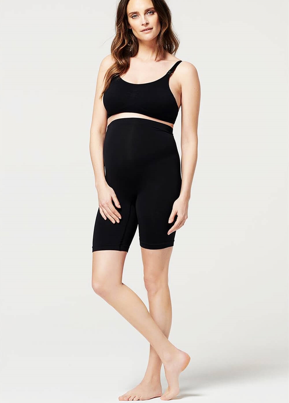 Seamless Maternity Underwear Long Shorts in Black by Noppies