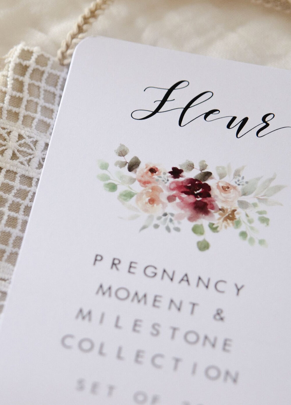 Pregnancy Milestone Cards in Fleur by Blossom & Pear