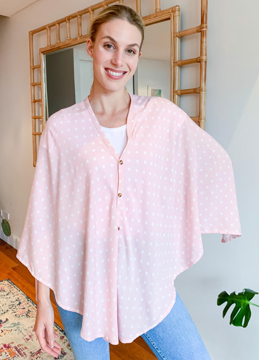 Lait & Co - Nursing Couverture in Pink Polkadot | Queen Bee