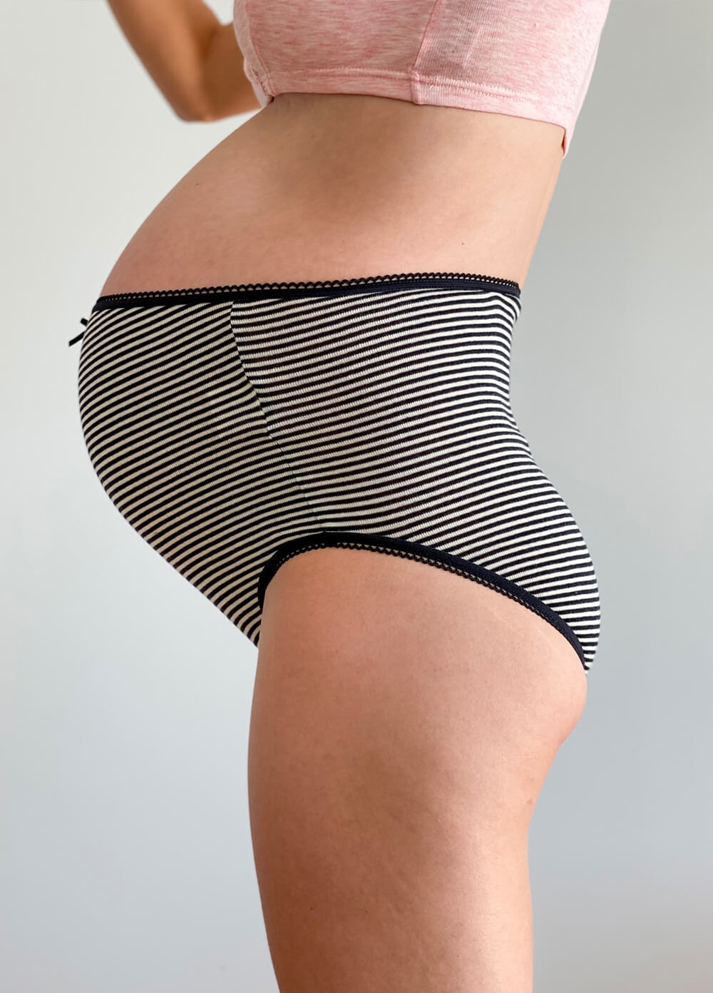 Queen Bee - Evelina 3-pack Maternity Briefs in Black Stripes