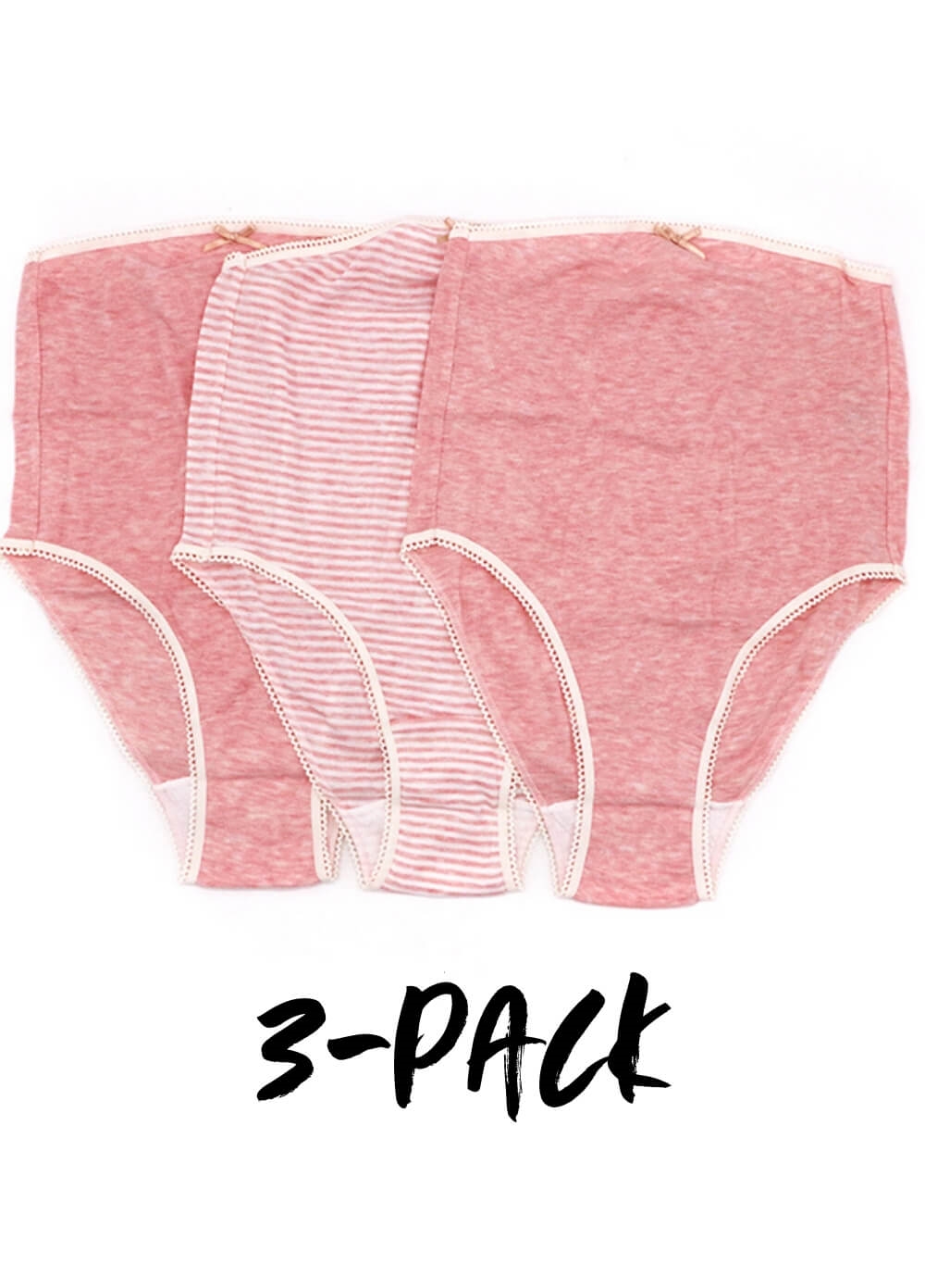 QueenBee® - Evelina 3-pack Maternity Briefs in Pink Stripes