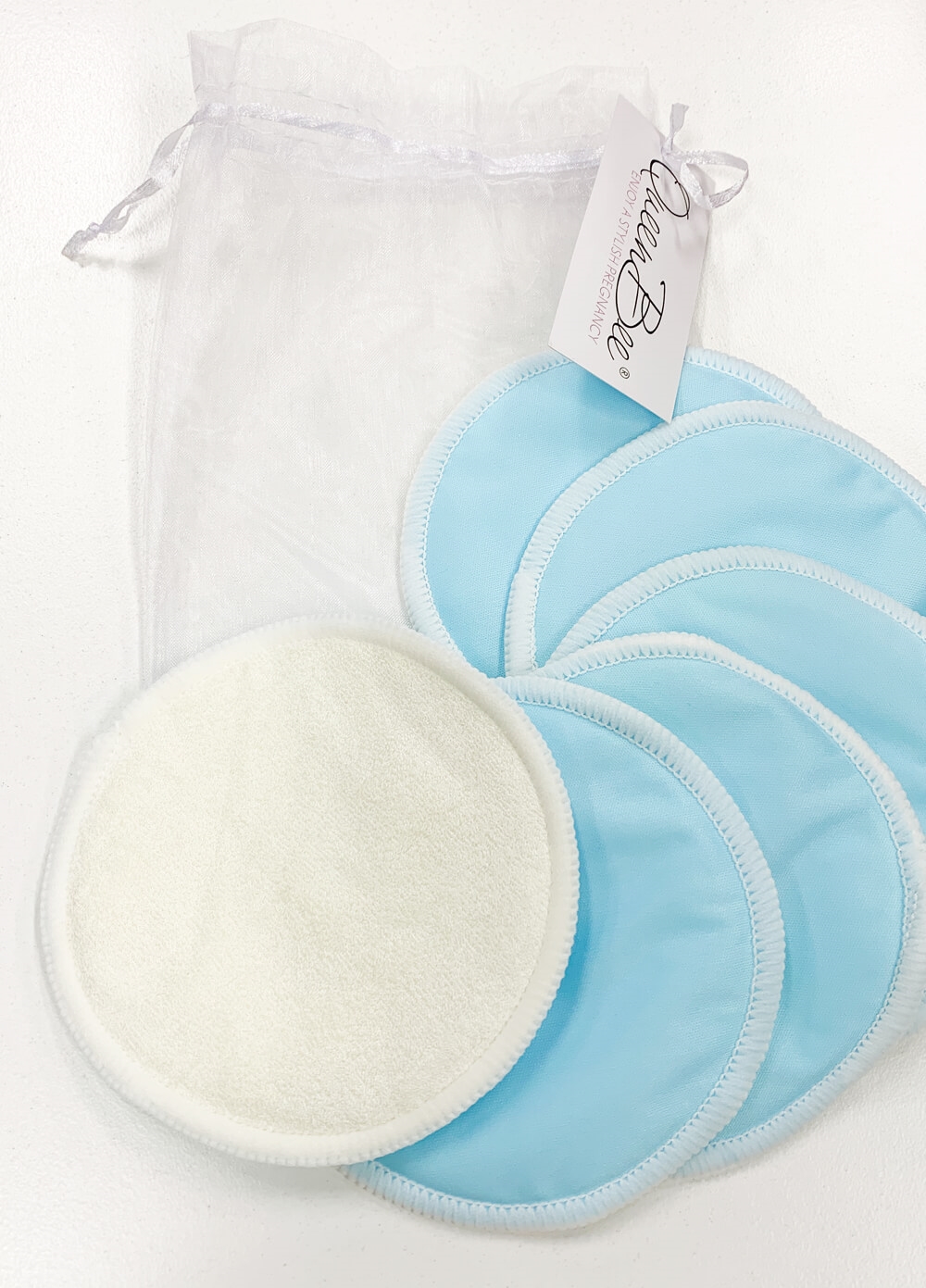 Resuable Bamboo Breast Pads (3 Pairs) in Blue - Queen Bee