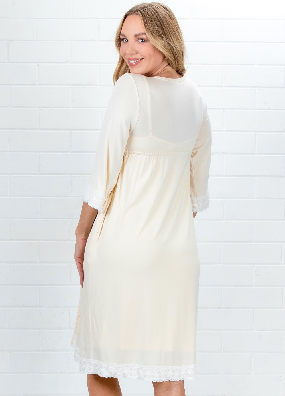 Lait & Co - Moselle Buttermilk Maternity Robe | Queen Bee