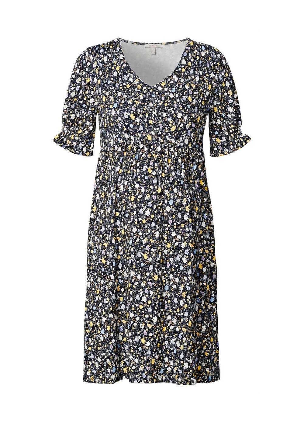 Esprit - Puff Sleeve Floral Maternity Nursing Dress | Queen Bee