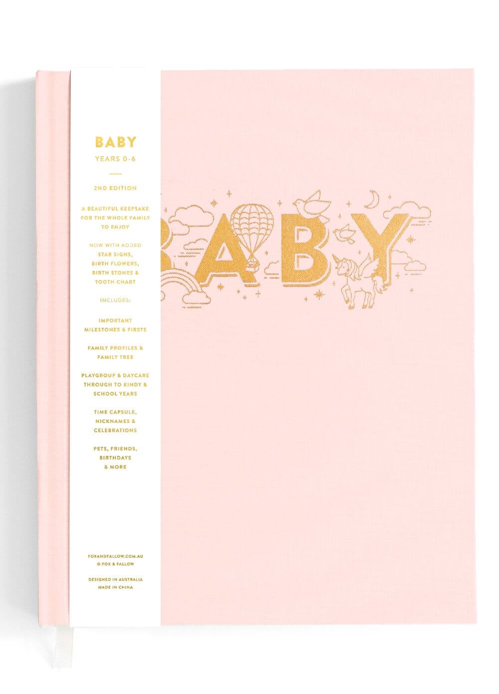 Fox & Fallow - Baby Book in Rose | Queen Bee