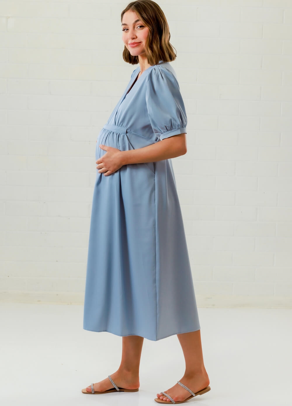 Lait & Co - Anna-Elea Maternity Cocktail Party Dress in Blue