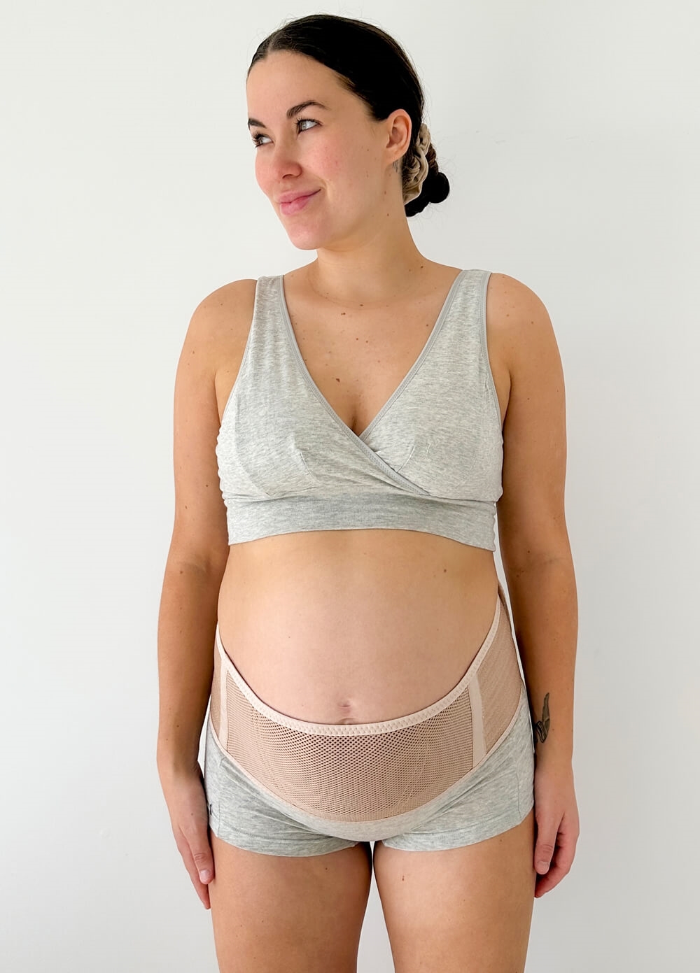 Kayce Adjustable Pregnancy Support Belly Belt in Nude | Queen Bee