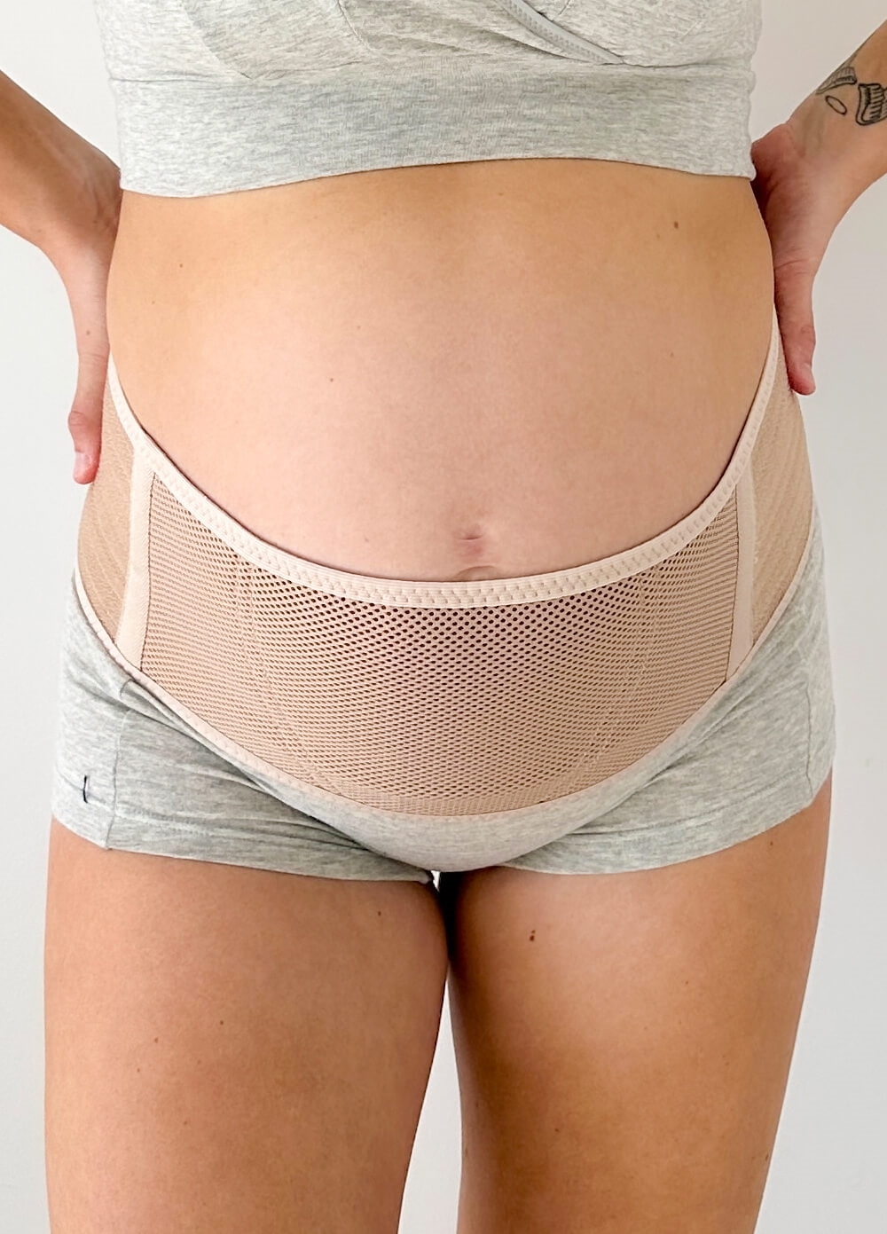 Kayce Adjustable Pregnancy Support Belly Belt in Nude | Queen Bee