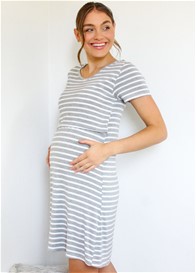 Lait & Co - Rive 'Everyday With You' Nursing Dress in Grey Stripes