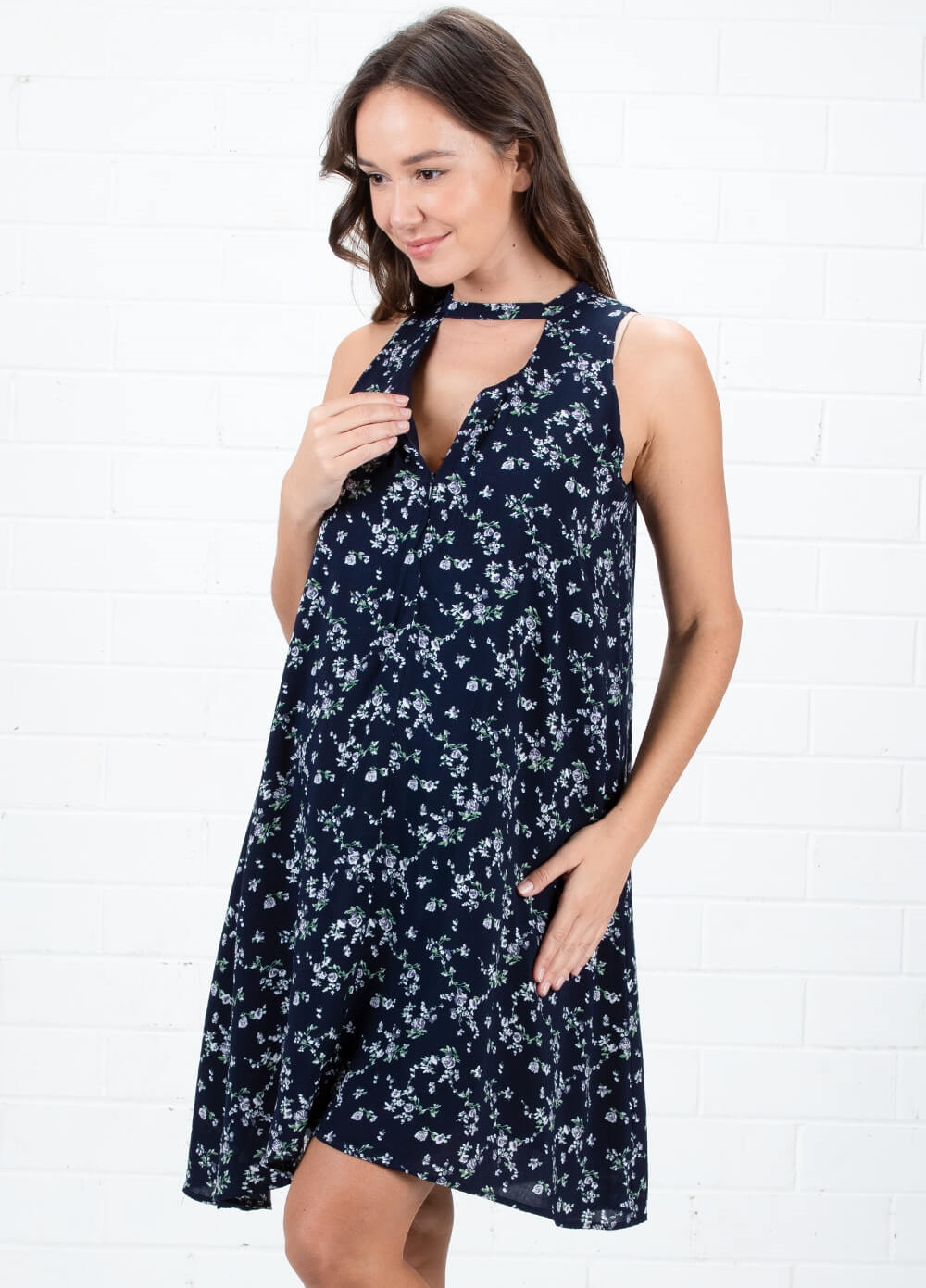 Mothercot - Lila Nursing Dress in Navy Floral - ON SALE