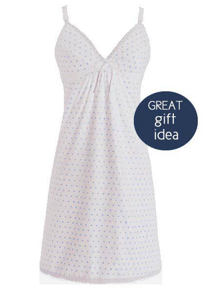 L8241 - Expressiva Flirty Polka Dot Nightgown :  maternity and nursing maternity sleepwear maternity maternity clothing