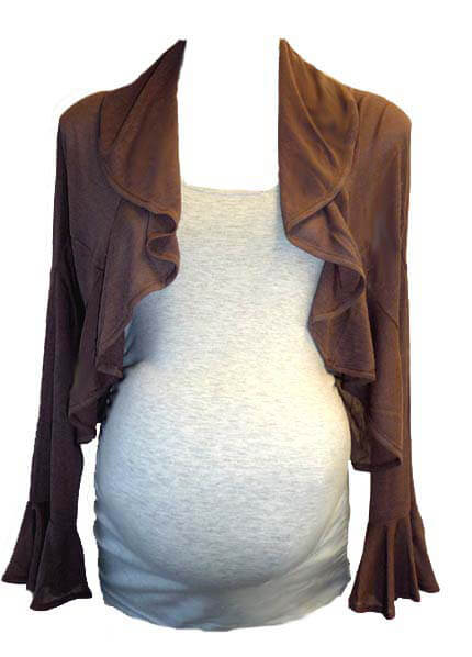 SNW9-912 - Vanessa Frill Knit Bolero :  hip maternity wear maternity fashion maternity tops queen bee maternity