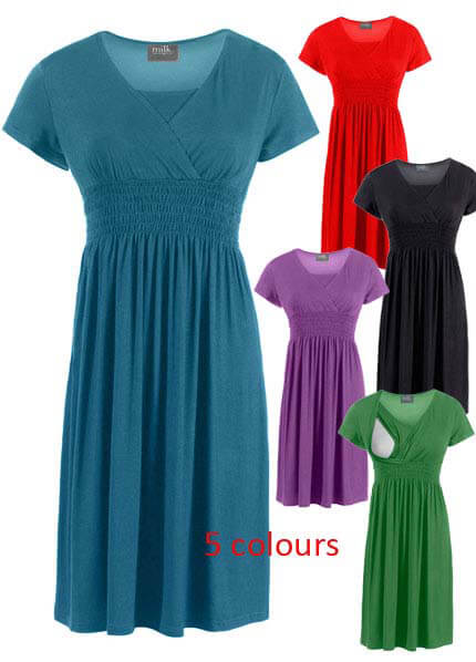 \#2 MN3061 - Smocked Waist Nursing/Maternity Dress - 2 colours