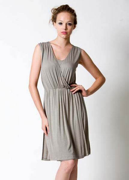 \#6 Dote Stella Draped Nursing Dress - Moss