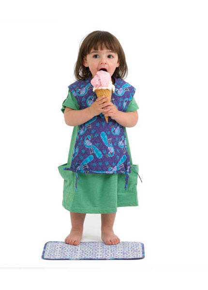 Isoki - Reversible Smockette Set in Peacock :  smockette toddlers