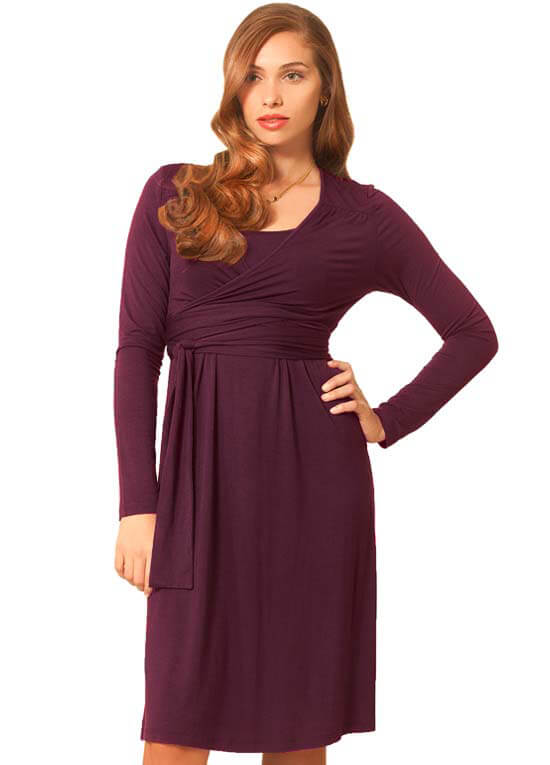 Wine Wrap Nursing Dress by Milk Nursingwear