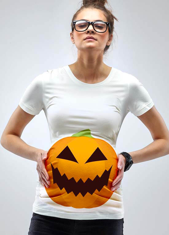 a pumpkin bump halloween maternity t shirt by mamagama