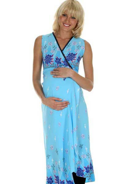 LIL Designs - Paradise Wrap Maternity Dress in Blue - ON SALE :  designer maternity dresses maternity work wear maternity fashion pregnancy clothing