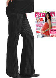Juliet Dream - Maternity Pants in Black Pinstripe