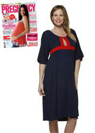 NOM - Border Trim Maternity Dress