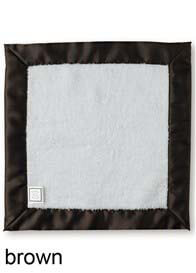 Swaddle - White Fuzzy Baby Lovie w Satin Trim