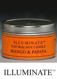 Illuminate - Soy-based Candle in Tin w Mango & Papaya fragrance