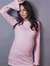 LAB40 - Inside Out Maternity Tee in Soft Pink w Rock Star Mama Print * ON SALE *