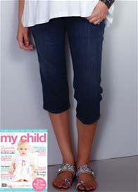 Maternal America - Square Pocket Denim Maternity Capris
